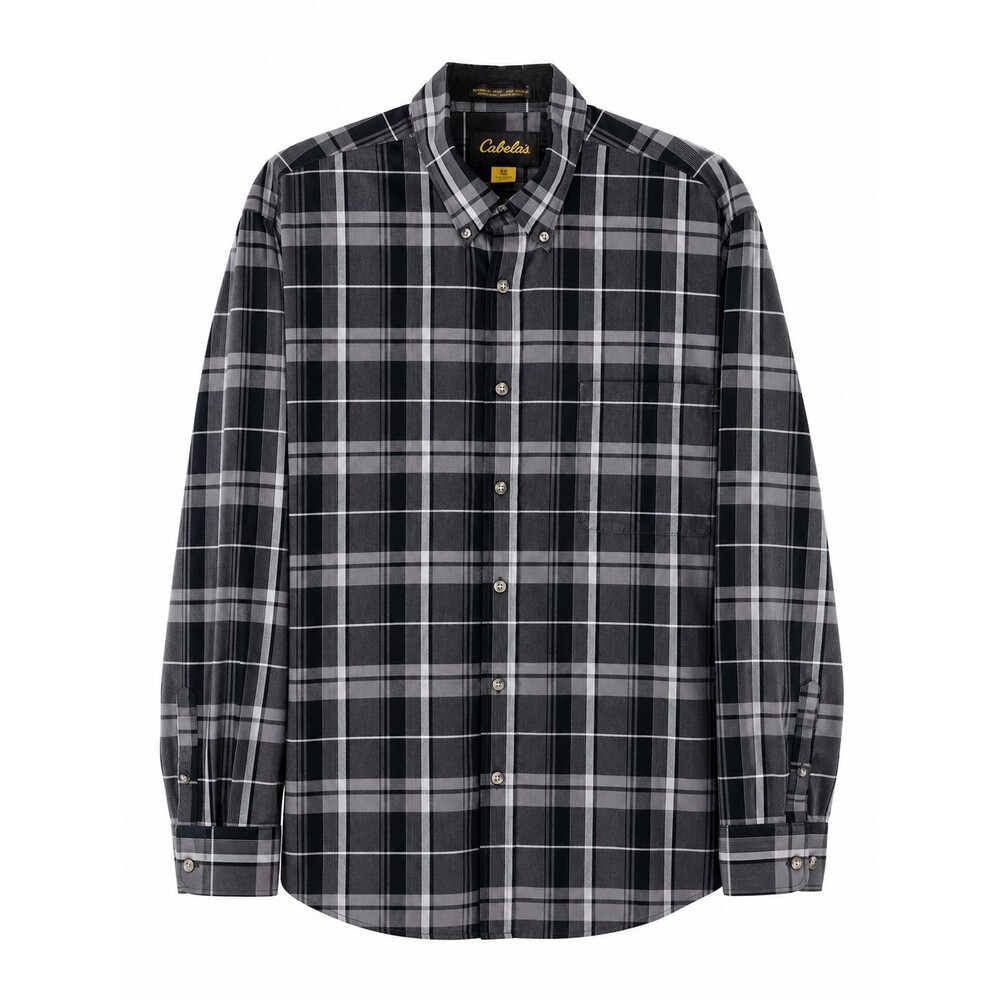Men's Cabela's Wrinkle Free Plaid Long Sleeve Button Down Shirt Size XLT